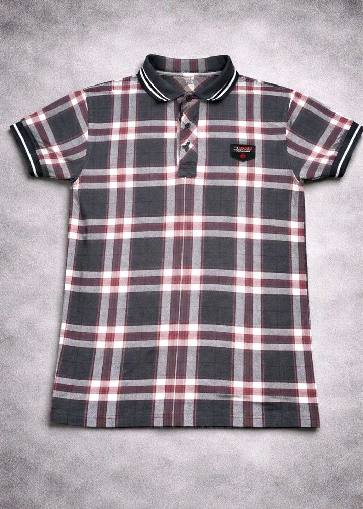Men's Plaid Polo Shirt