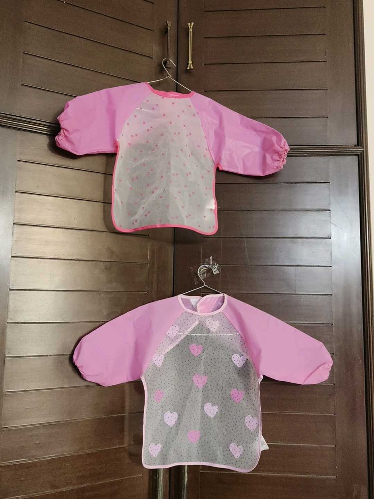 Mothercare Hearts Coverall Pack of 2 Bibs Set
