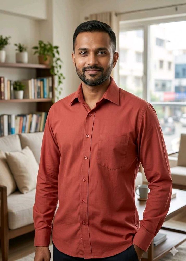 Men's Rust Colored Button-Down Shirt