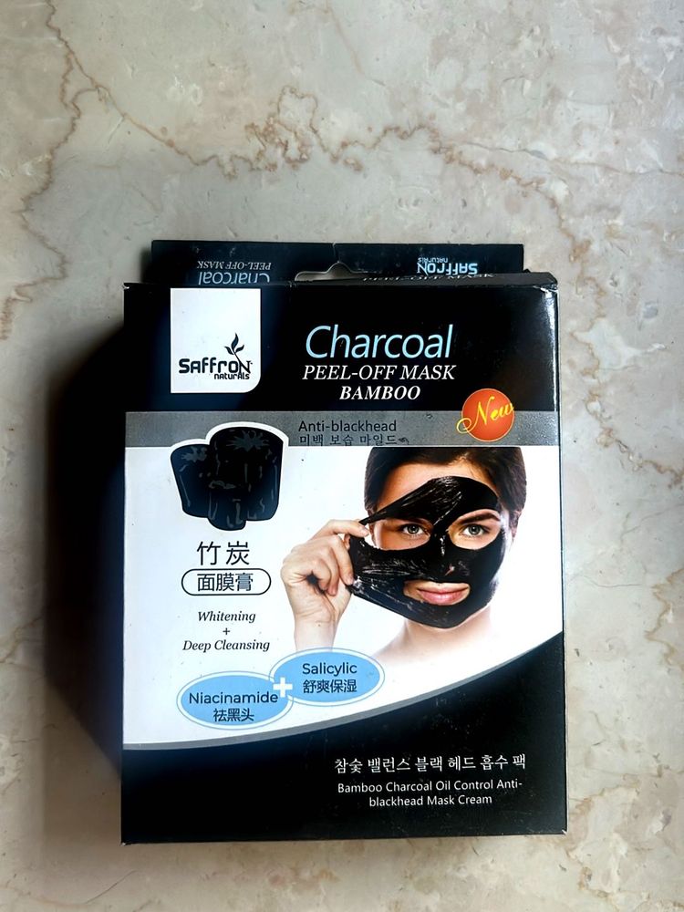 Saffron Charcoal Peel-Off Mask 5 peices