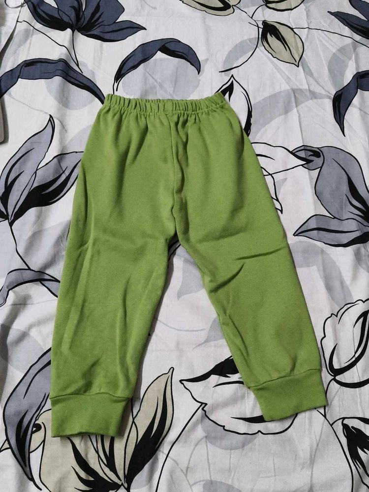 Girl Green Cotton Baby Pants