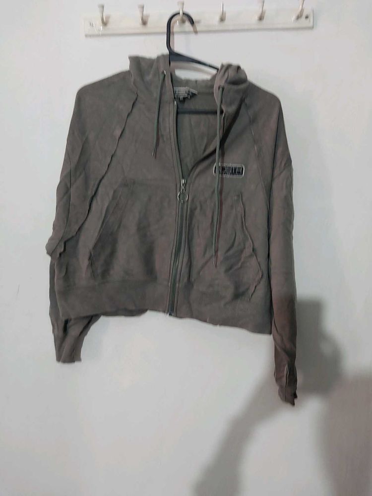Grey Zip-Up Hoodie
