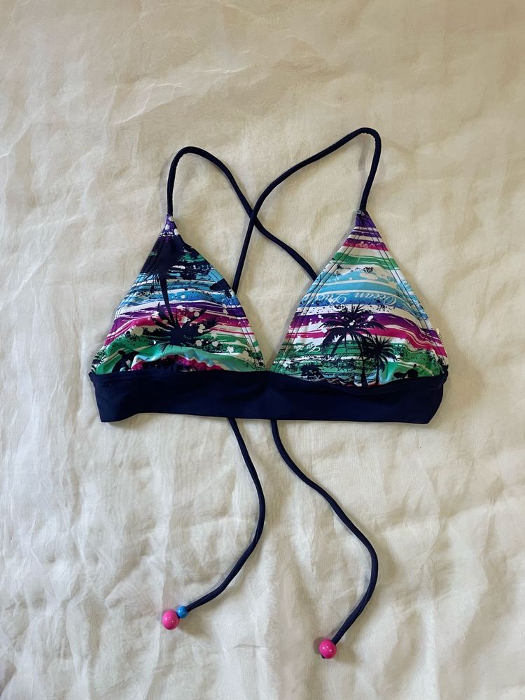 Tropical Print Bikini Top