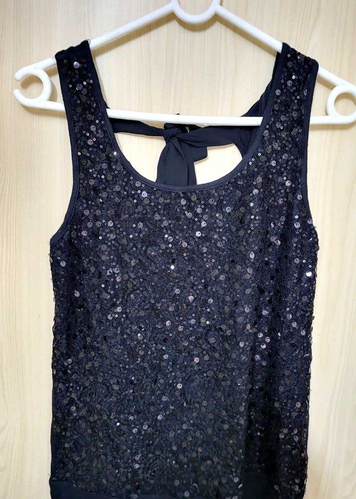 Sequin Tank Top with Bow Never Used