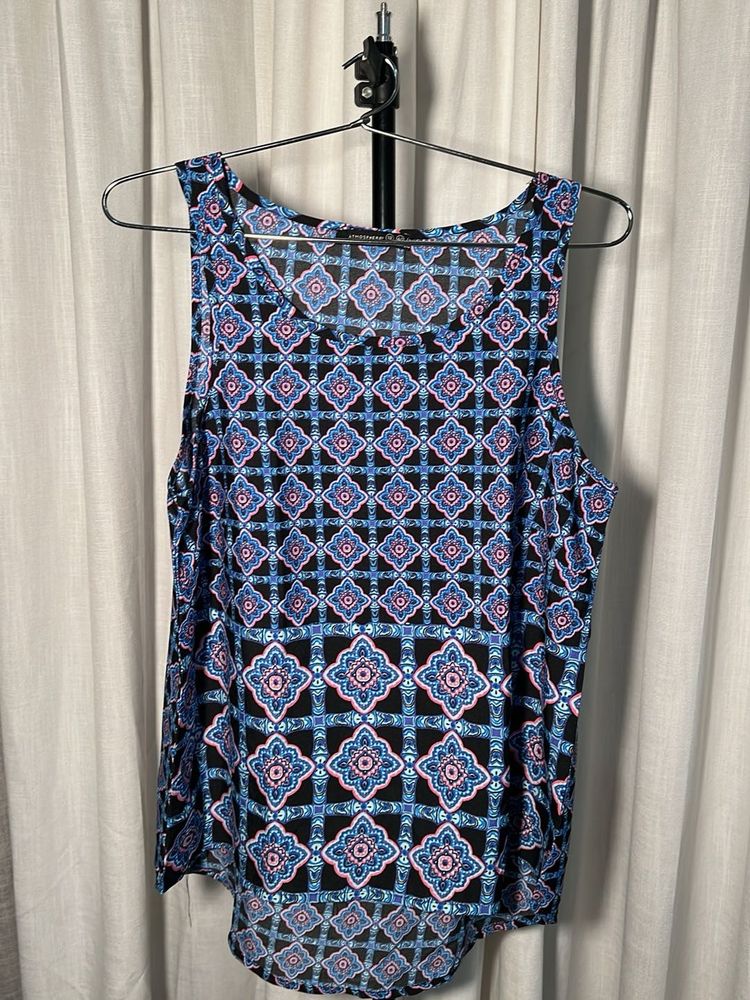 Summer Geometric Print Sleeveless Top