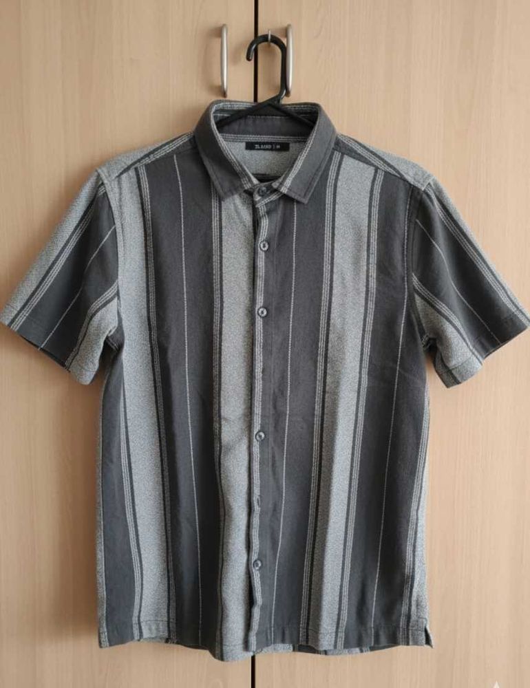 Zudio Striped Grey Short Sleeve Shirt