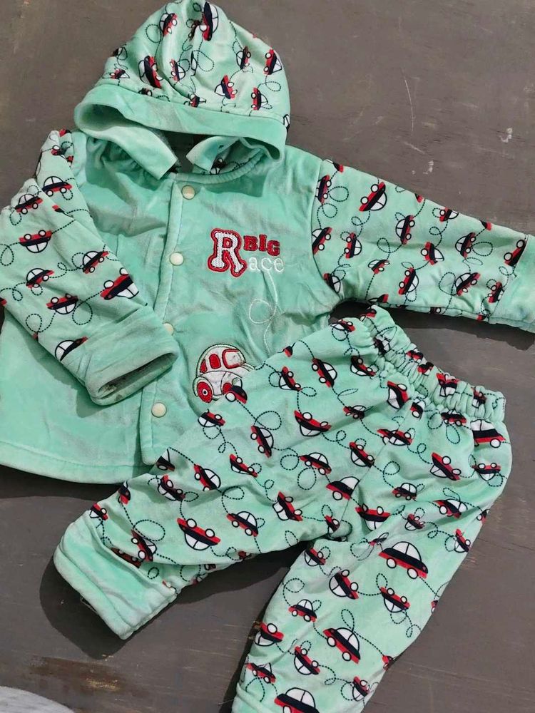 winter Cute Car Print Baby Outfit