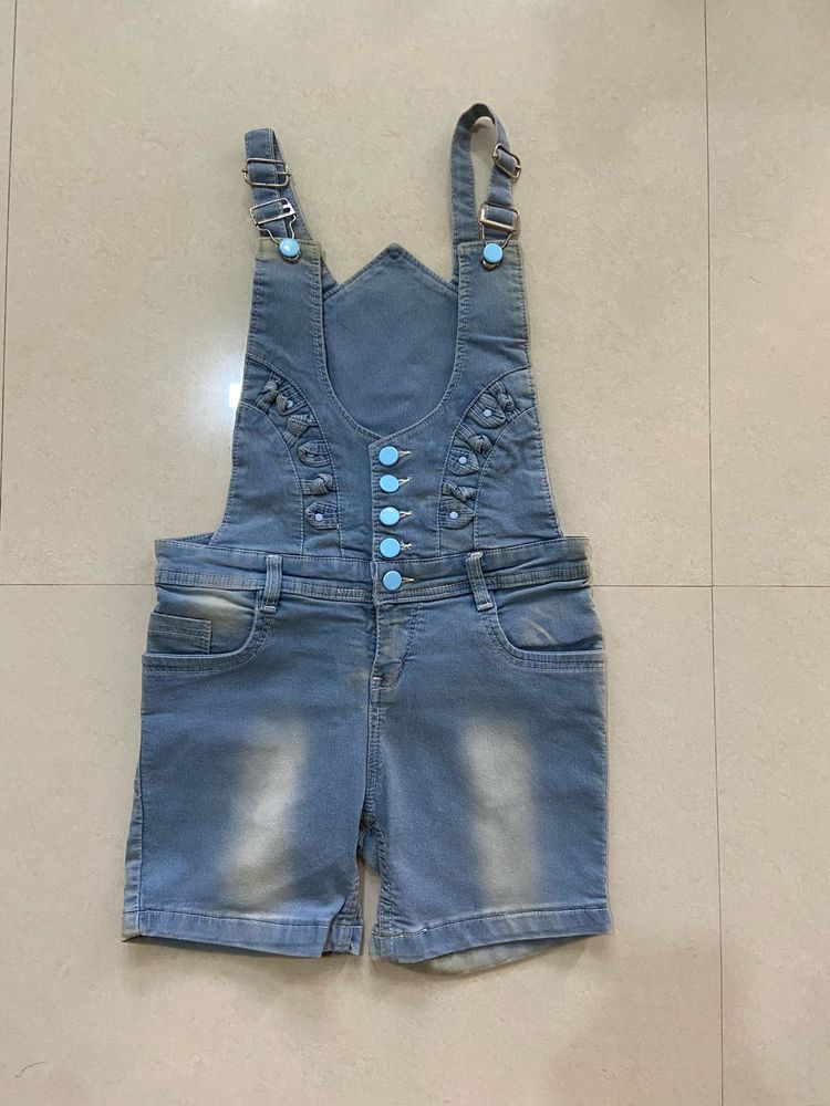 Denim Blue Dungaree with Shorts