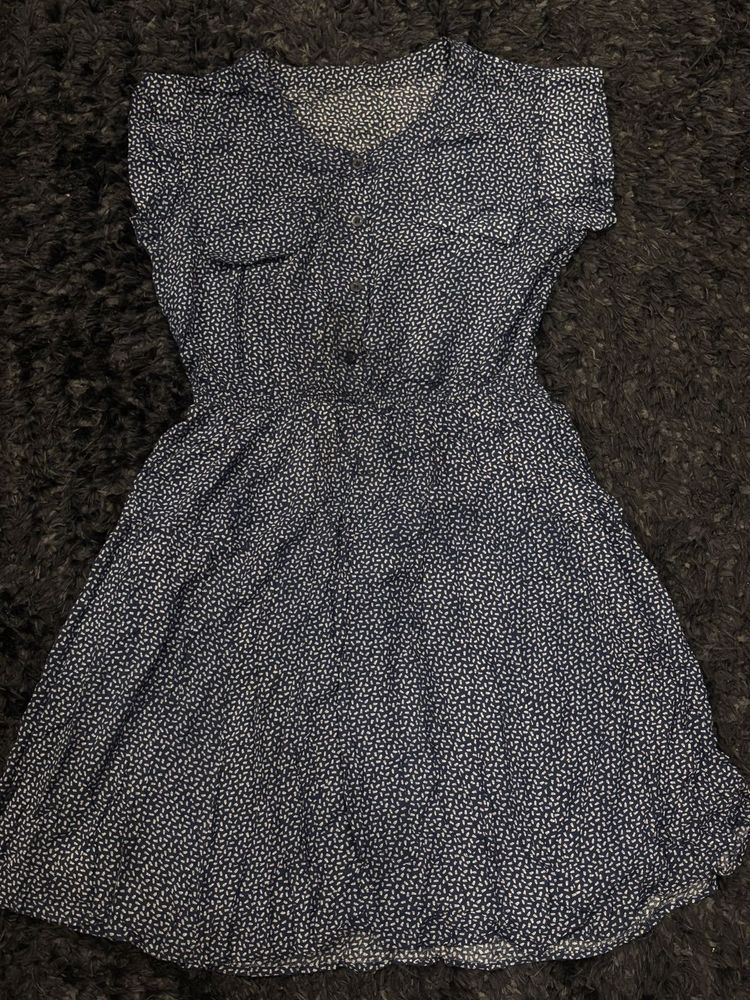 flared short dress with waist tug