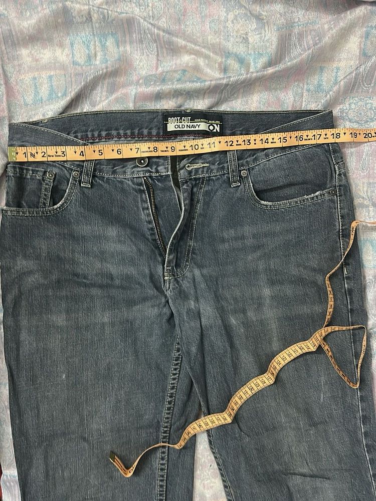 Washed Grey Dark Wash Jeans