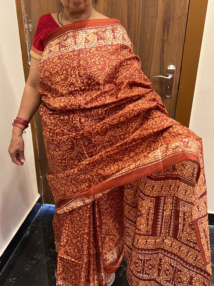 Salee🎉🎉🎉Beautiful Brown Saree Silk(without Blouse)❤️