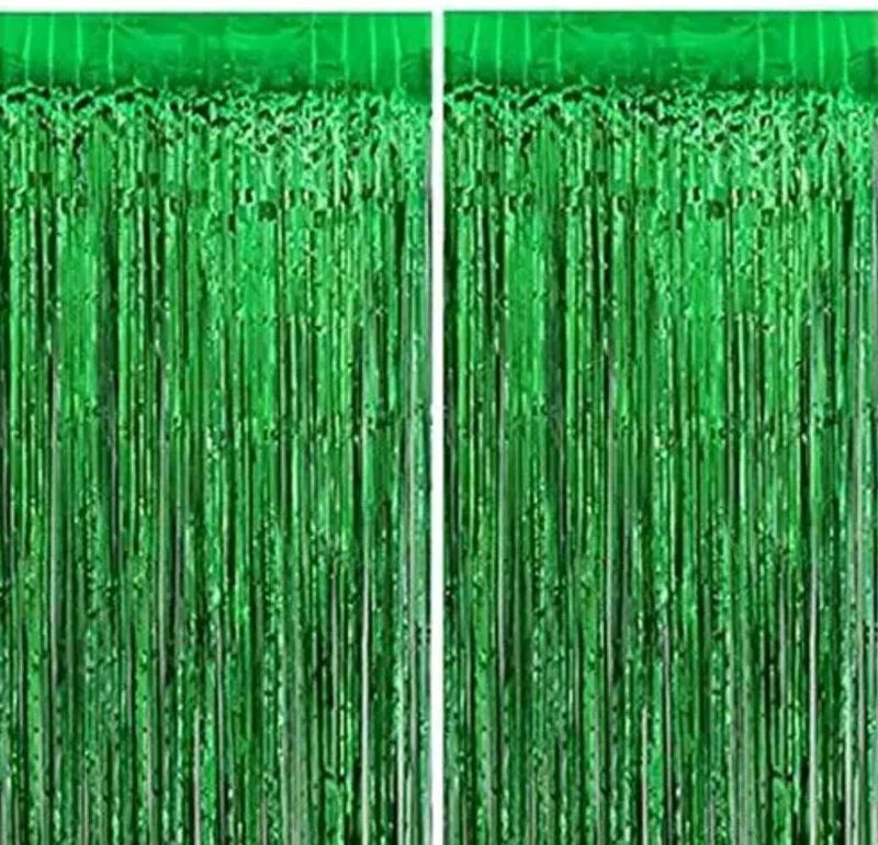Green Foil Fringe Curtain