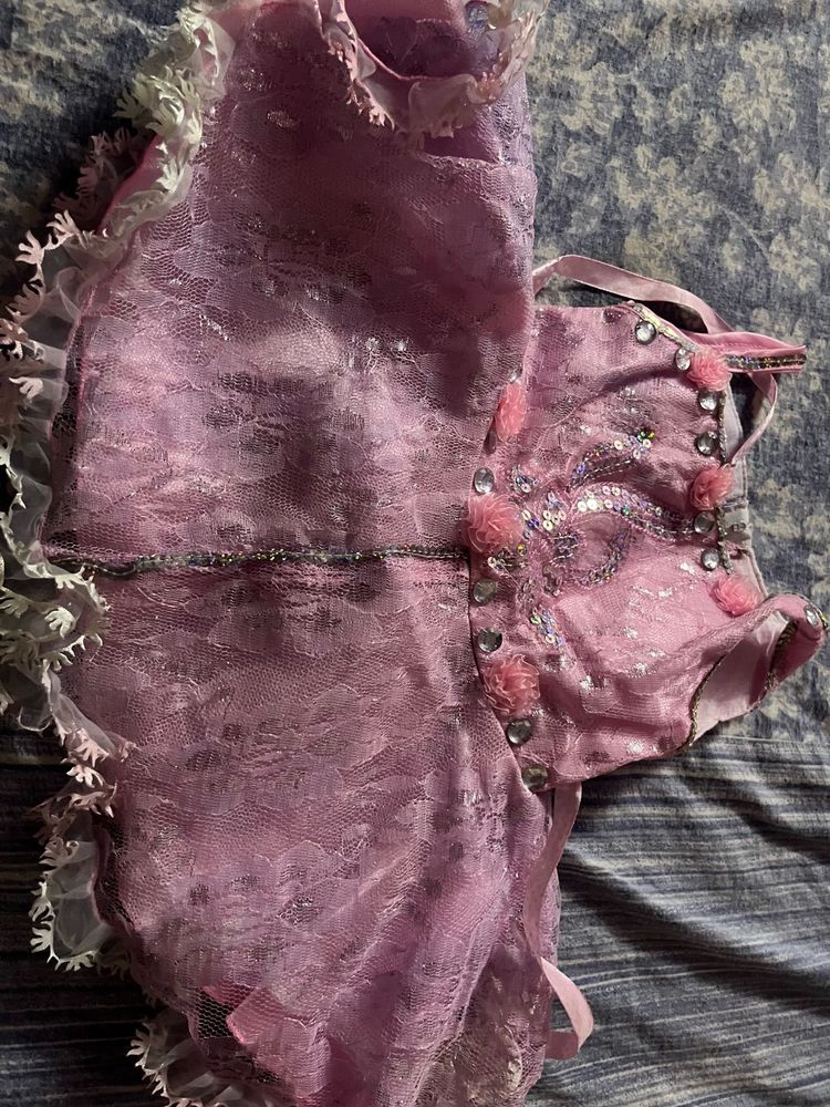 frock &amp; head band Adorable Pink Baby Dress
