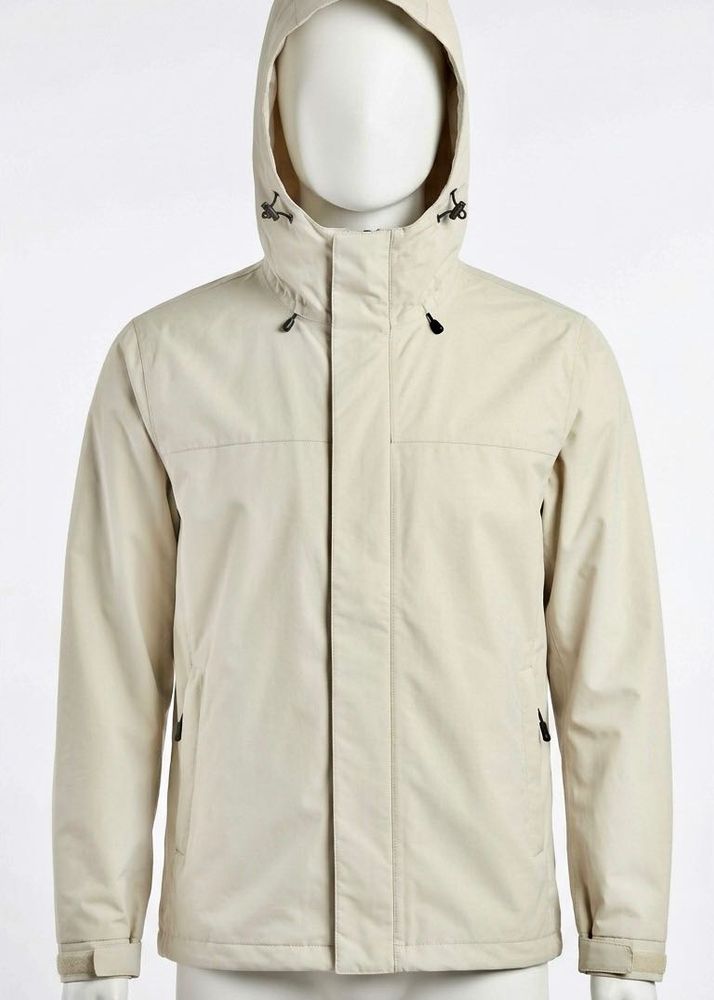 Men's Beige Hooded Jacket