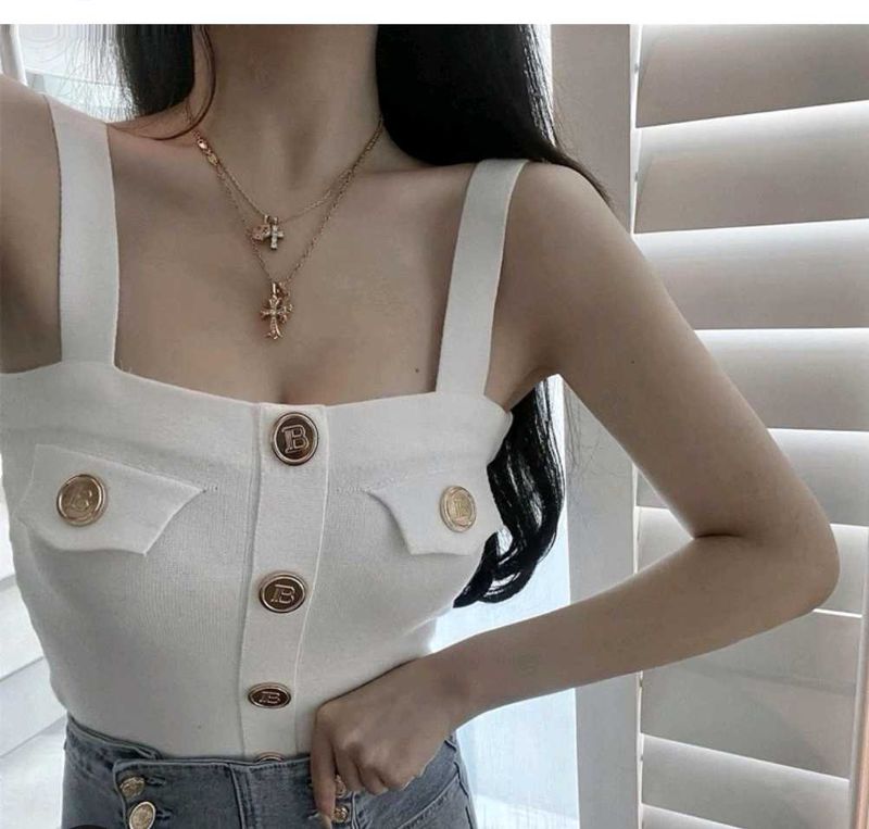 Chic White Button-Up Knit Top