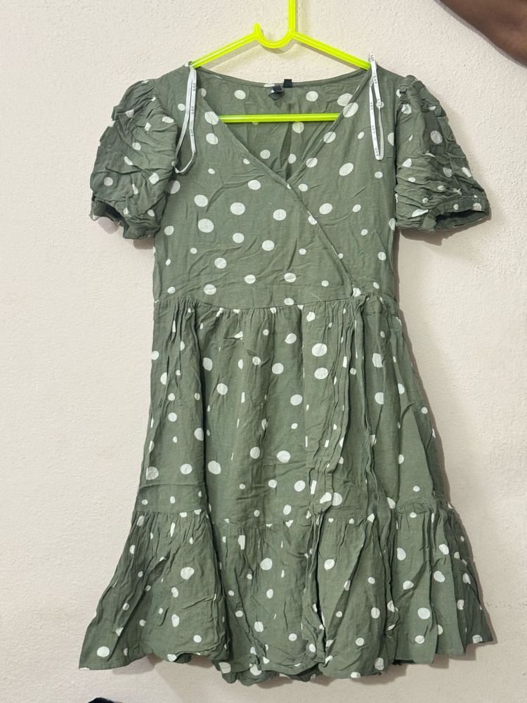 Chic Polka Dot Wrap Dress