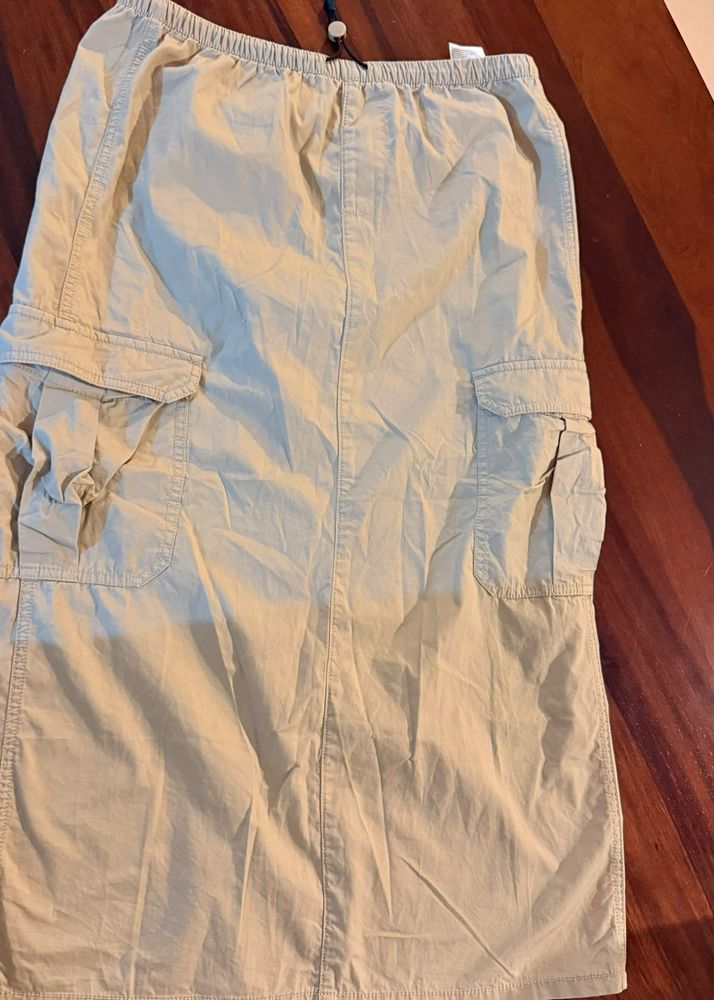 h&amp;m cargo long skirt
