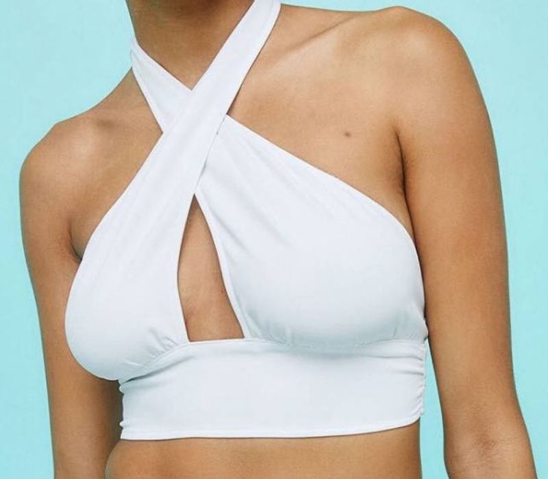 White Halter Crop Top
