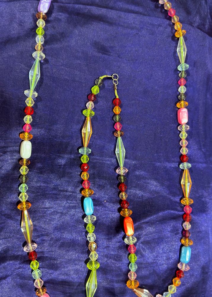 Y2k style Colorful Beaded Necklace cum bracelet
