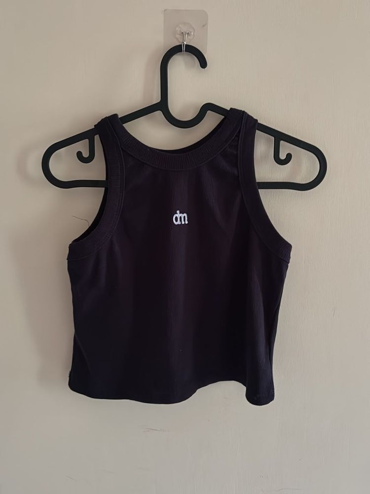 Desi Minimals Navy Cropped Tank Top