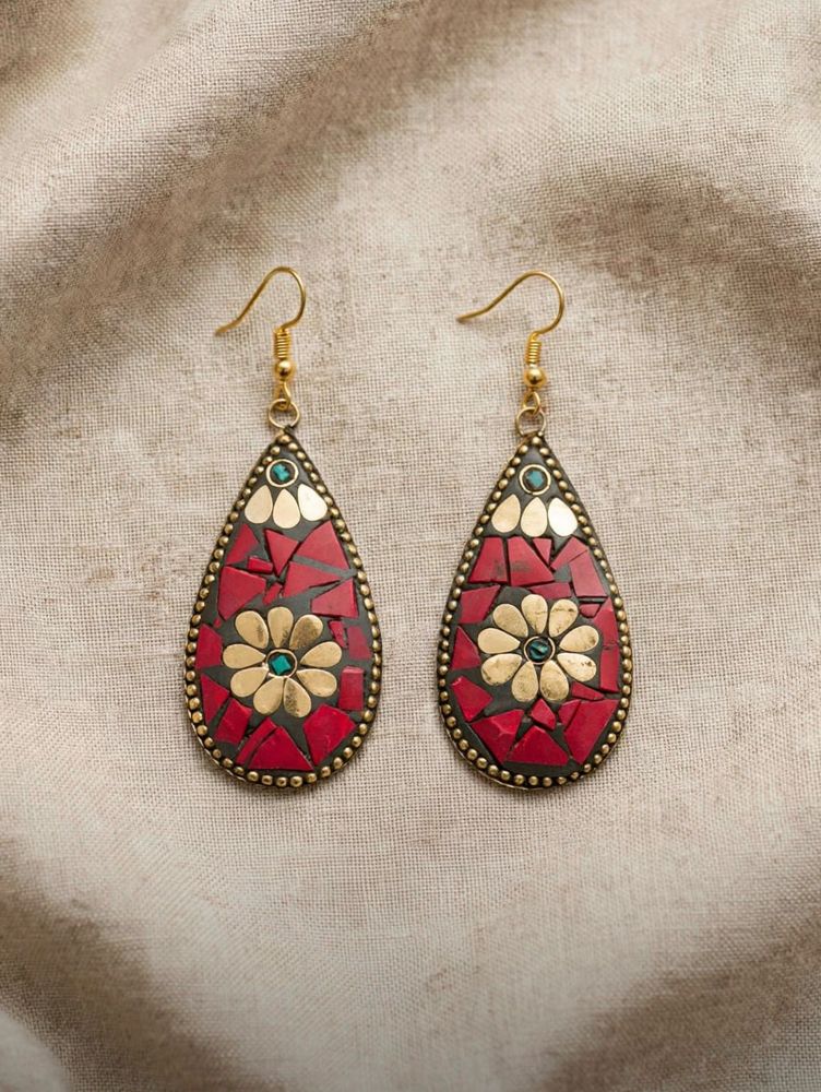 (New unused item) Boho Tribal Teardrop Earrings