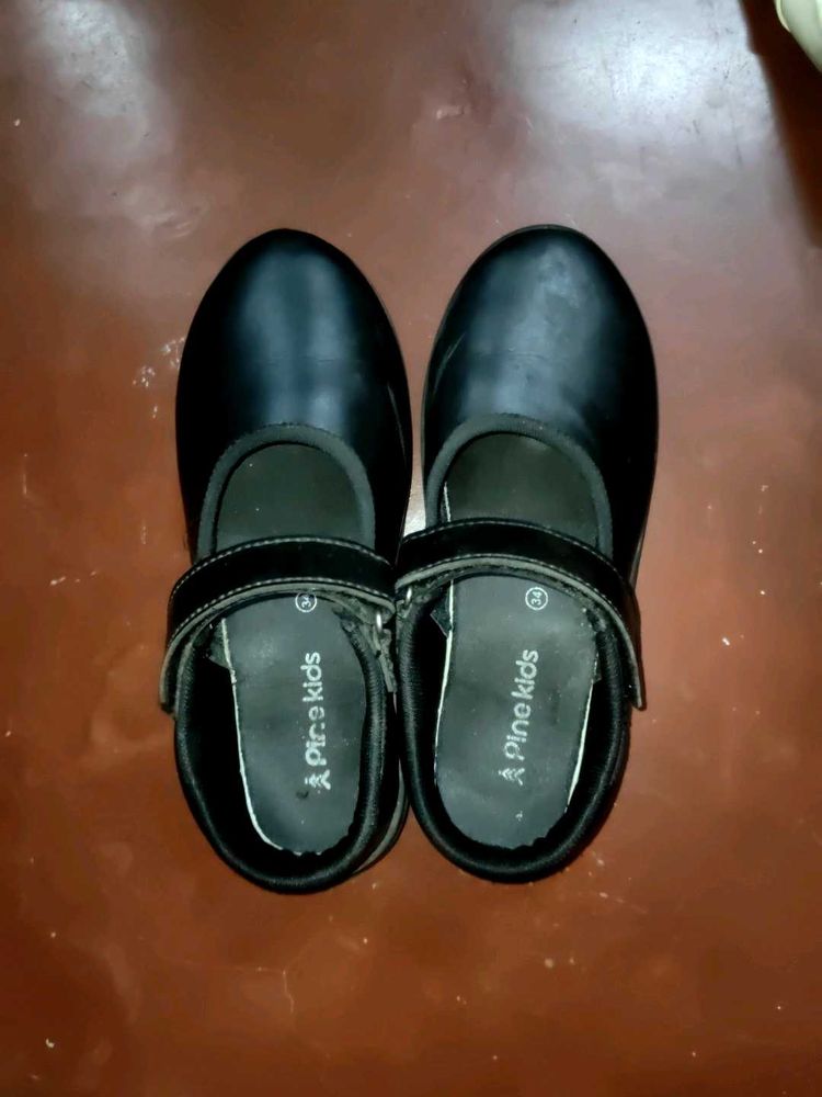 Girls Black School Shoes