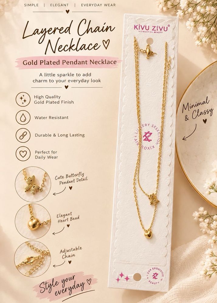 Gold Plated Layered Chain Necklace