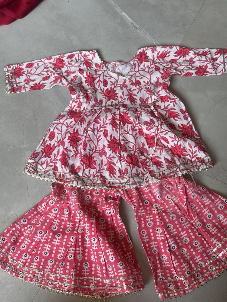 Beautiful Printed Kurta and Sharara Set