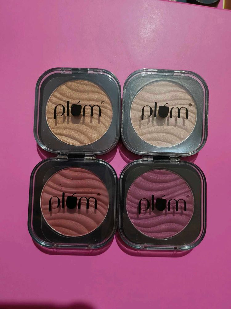 Combo Of 4 Plum Blushes &amp; Highlighters 2 Each