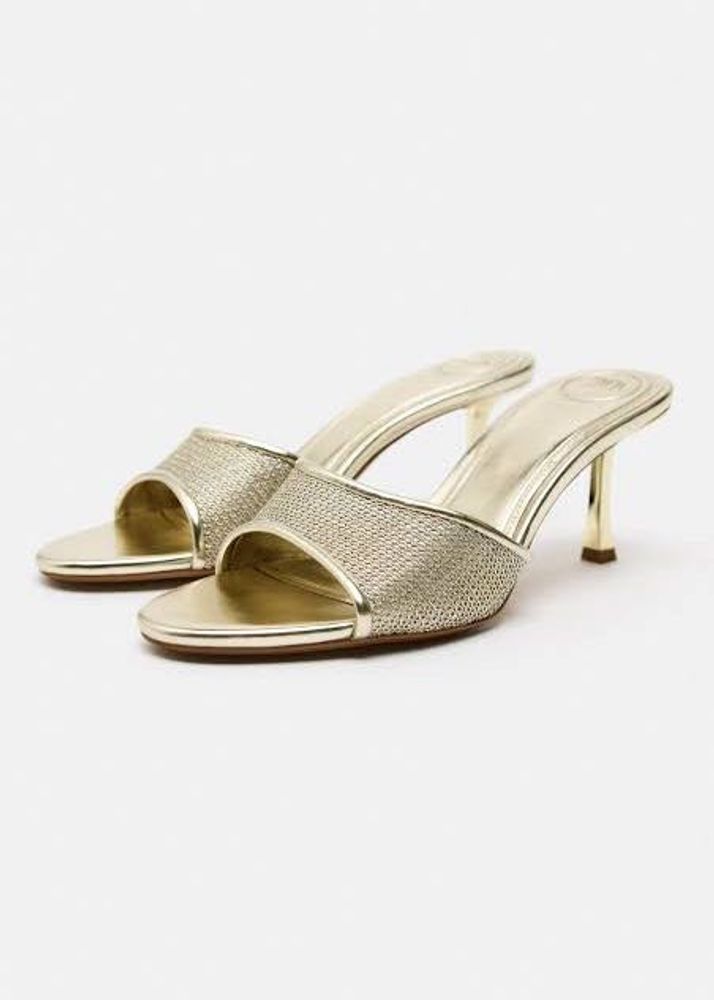 Zara light gold mules