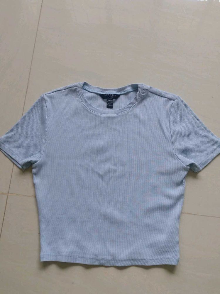 Light Blue Basic Crop Top