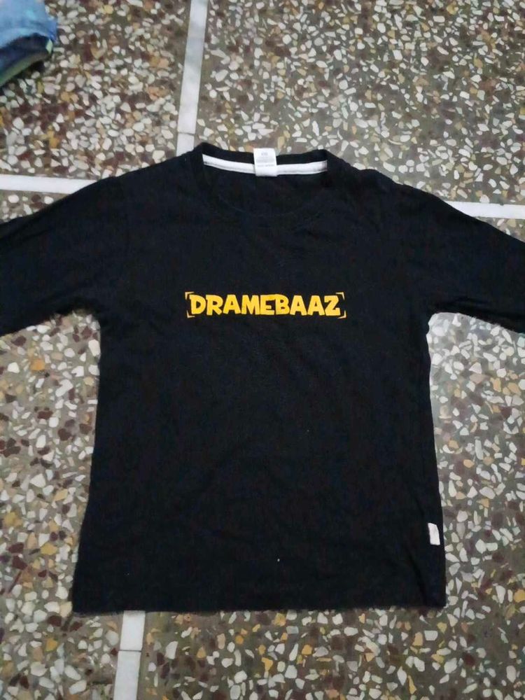 Black Long Sleeve T-Shirt "Dramebaaz"