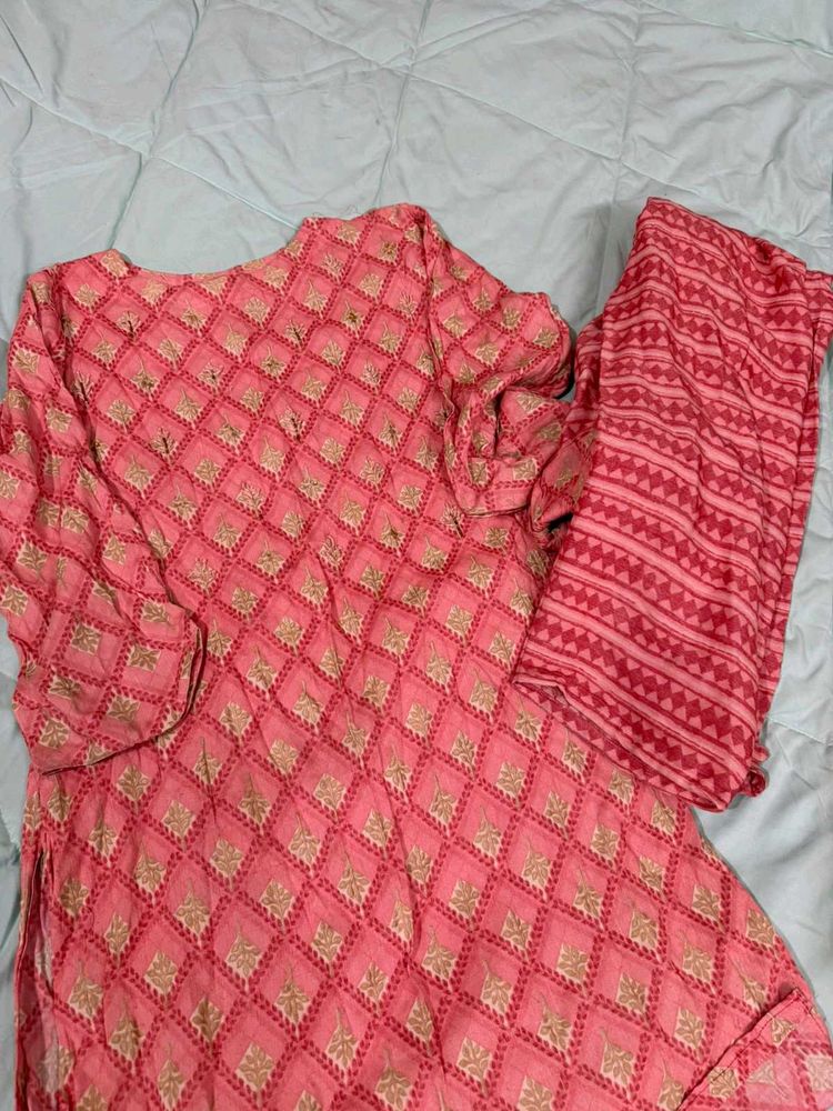 Pink Ethnic Kurta Set with Pants