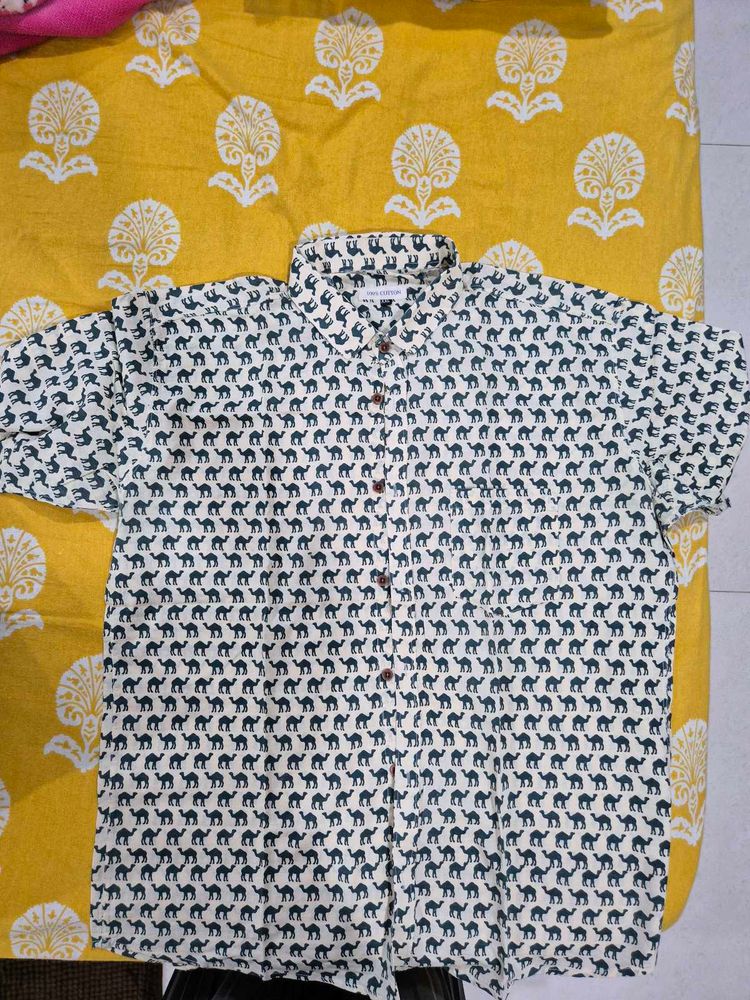 Men's Short Sleeve Button-Up Shirt - XXL