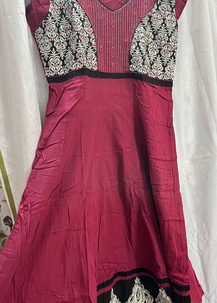 New Like Anarkali Model Maroon Top