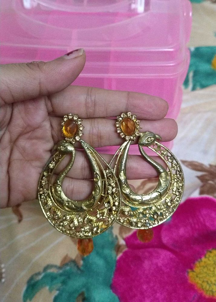 Elegant  Peacock Jhumka Earrings
