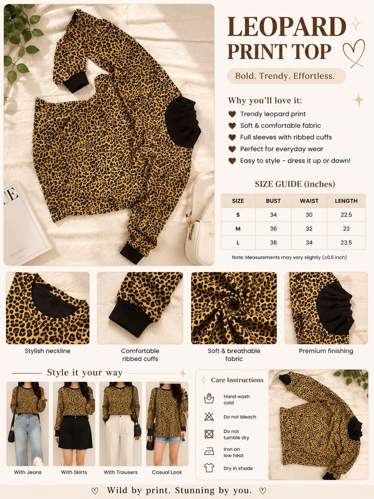 Trending Leopard Print Long Sleeve Top