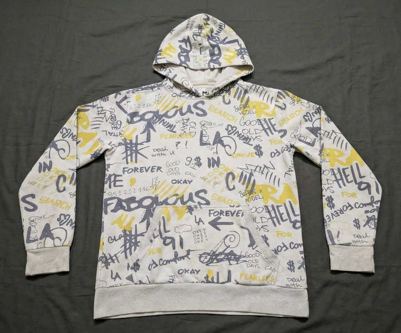 Graffiti Print Hoodie (Cropp) – Size M