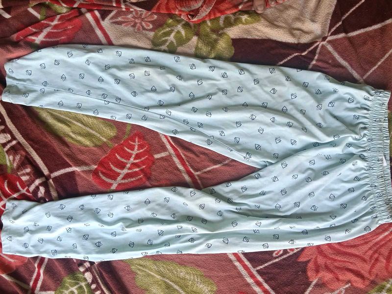 Light Blue Pyjama Bottoms with Geometric Print