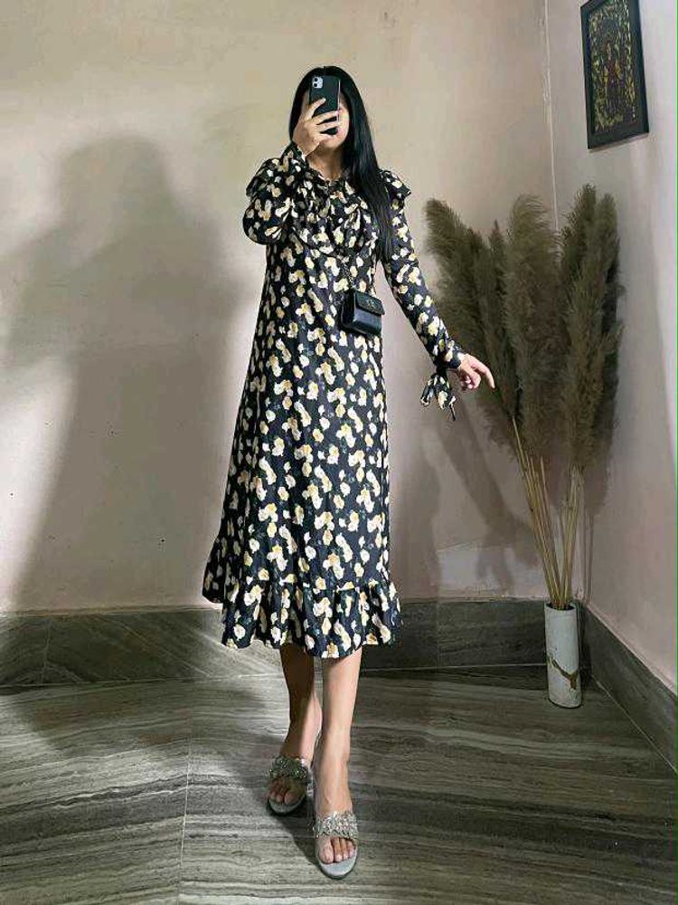 Chic Floral Print Midi Dress