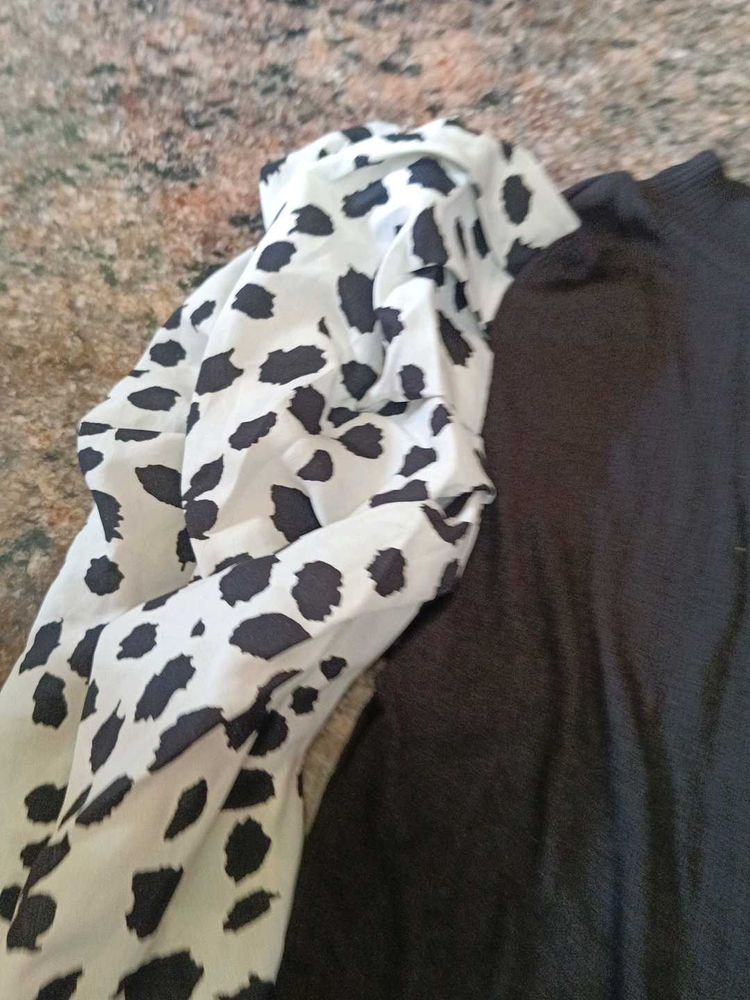 Stylish Dalmatian Print Top