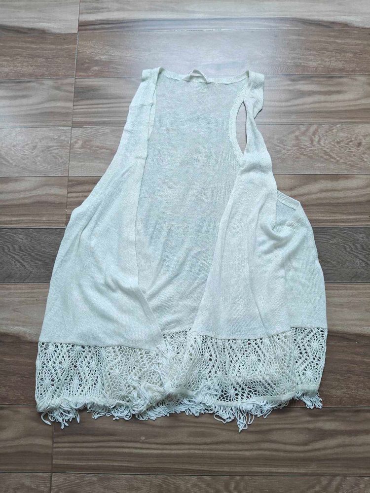 Fashionable Crochet detail Shrug
