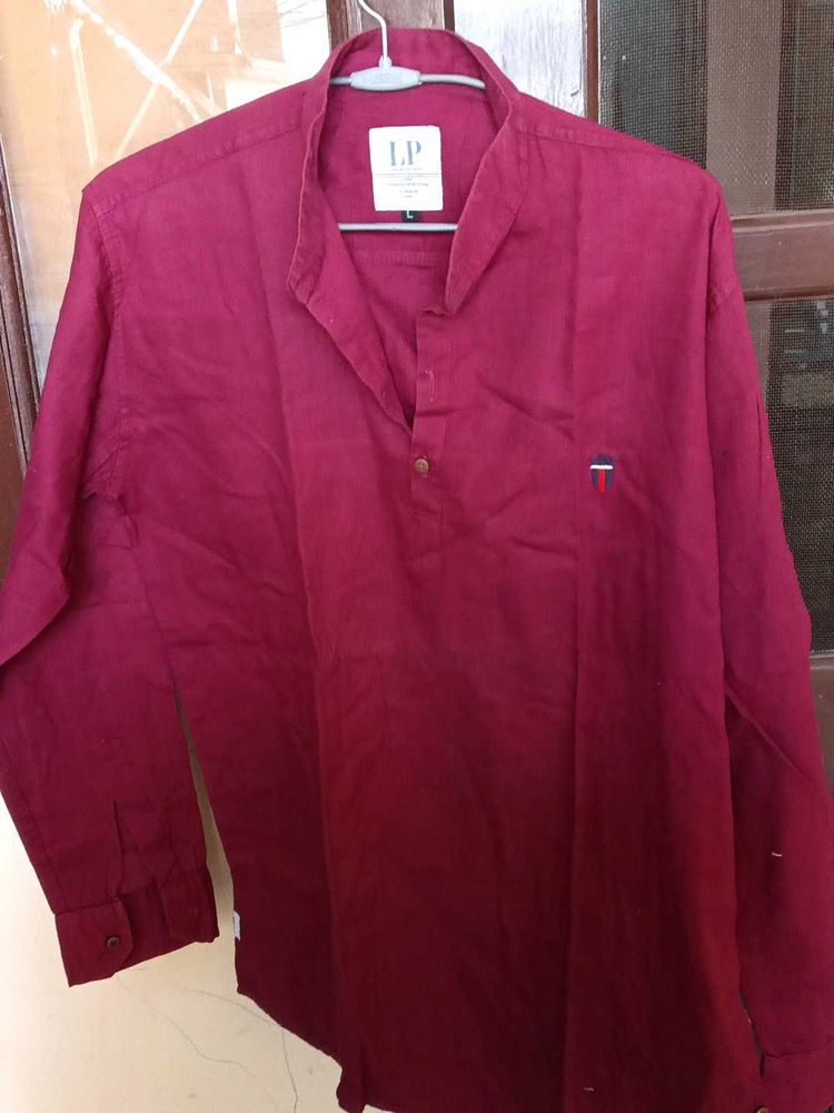 Men's Casual Maroon short Kurta