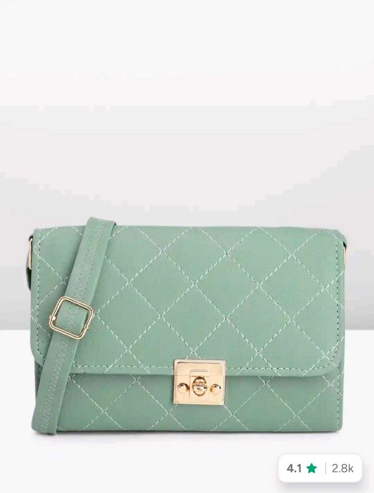 Quilted Mint Green Crossbody Bag