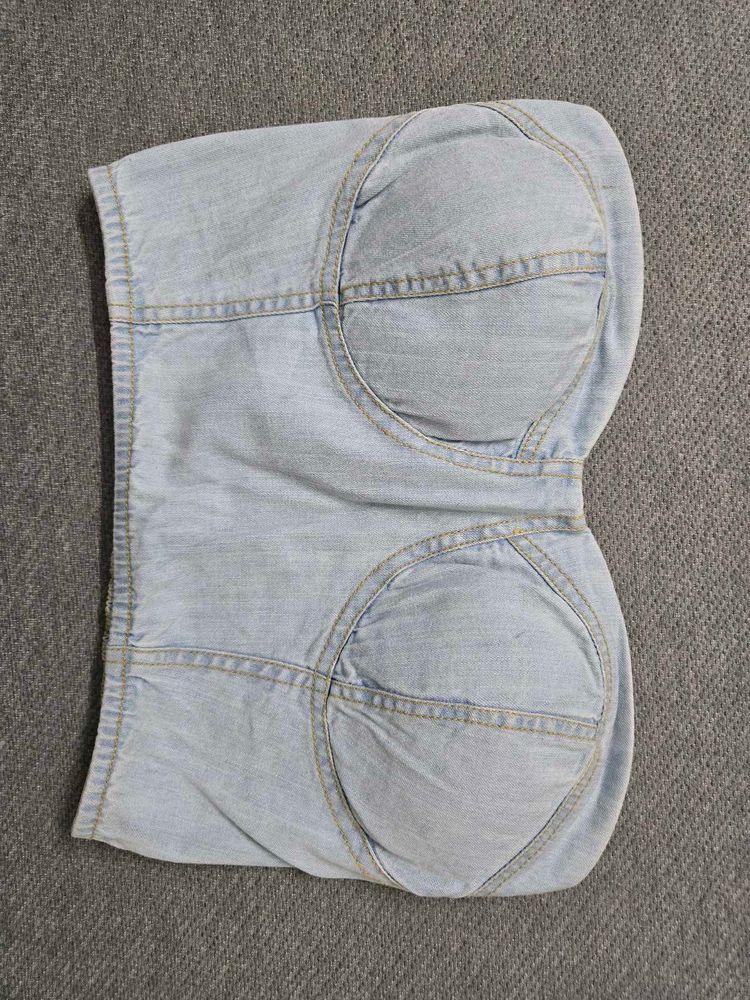 Denim Bustier Top