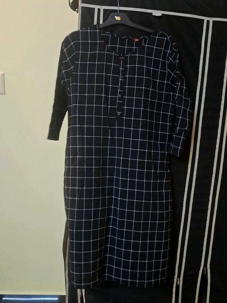 pure cotton black kurta tops