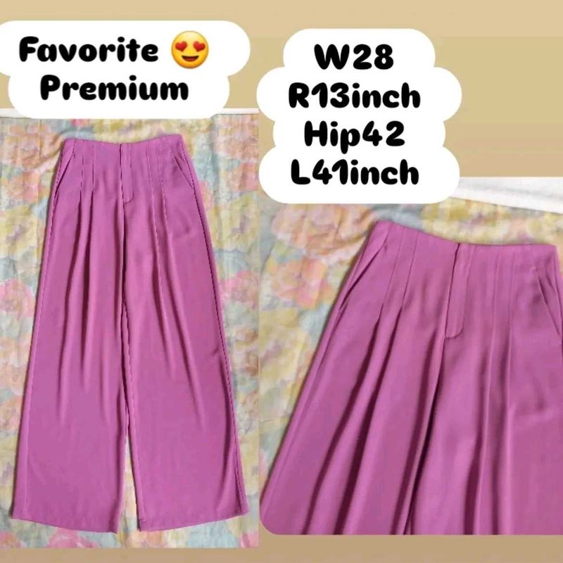 Barbie Pink Pleated Wide Leg Pants