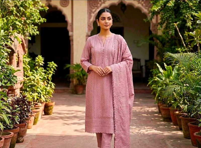 Elegant Pink Kurta Set with Dupatta