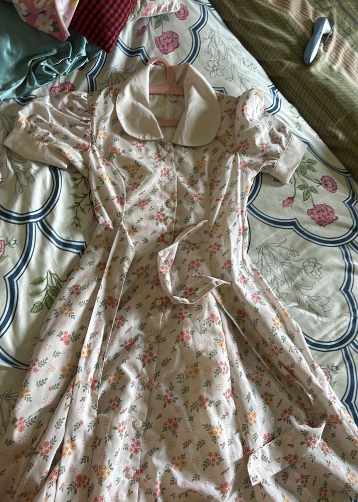 Floral Print Puff Sleeve Dress