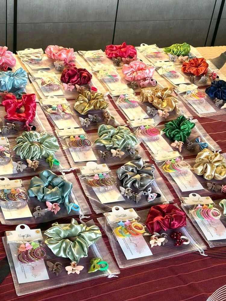 Satin Scrunchie &amp; Hair Clip Set of 6
